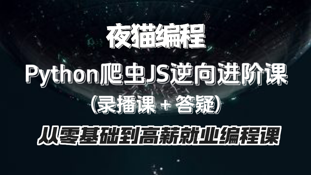 夜猫编程Python爬虫JS逆向进阶课(录播课＋答疑)从零基础到高薪就业编程课